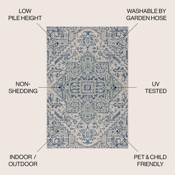 Estrella Bohemian Medallion Textured Weave Indoor/outdoor Area Rug